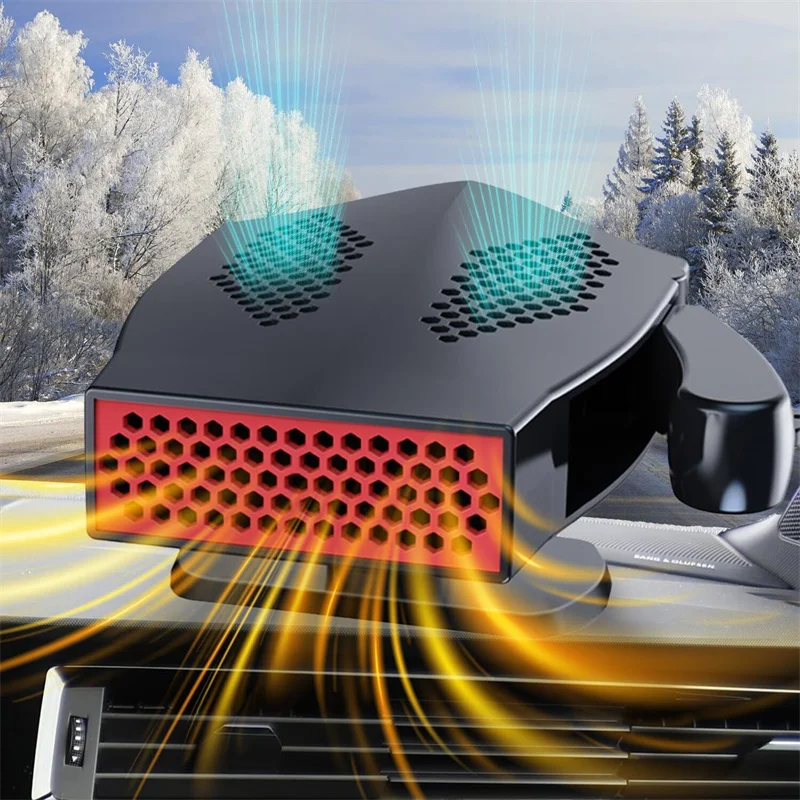 New 12V Car Heater Electric Heating Fan 360 Degree Rotary Base Portable Electric Dryer Windshield Defogging Demister Defroster