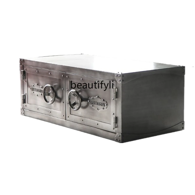 

LOFT Industrial Style Coffee Table Rectangular Small Apartment Personalized Creative Iron Retro Cabinet storage cabinet