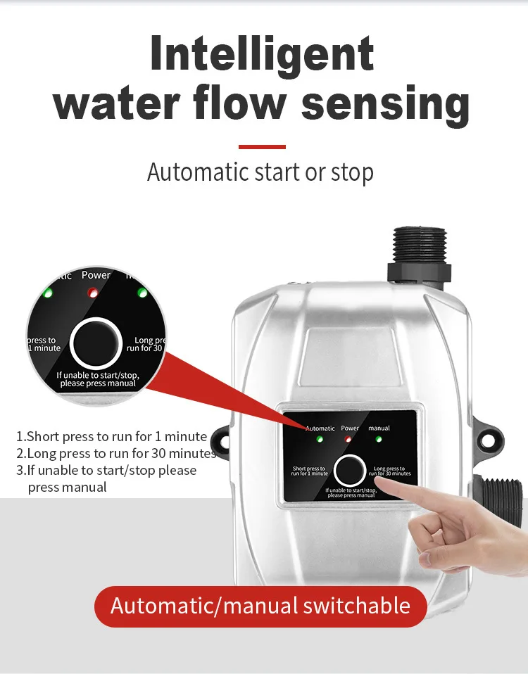 Acarps Automatische Druckerhöhungspumpe, 150 W, 24 V, Wasserpumpe, Heimduschkopf, Warmwasserbereiter, Wasserhahn, zusätzlicher Wasserdruck, geräuschlose Pumpe – Detail 5