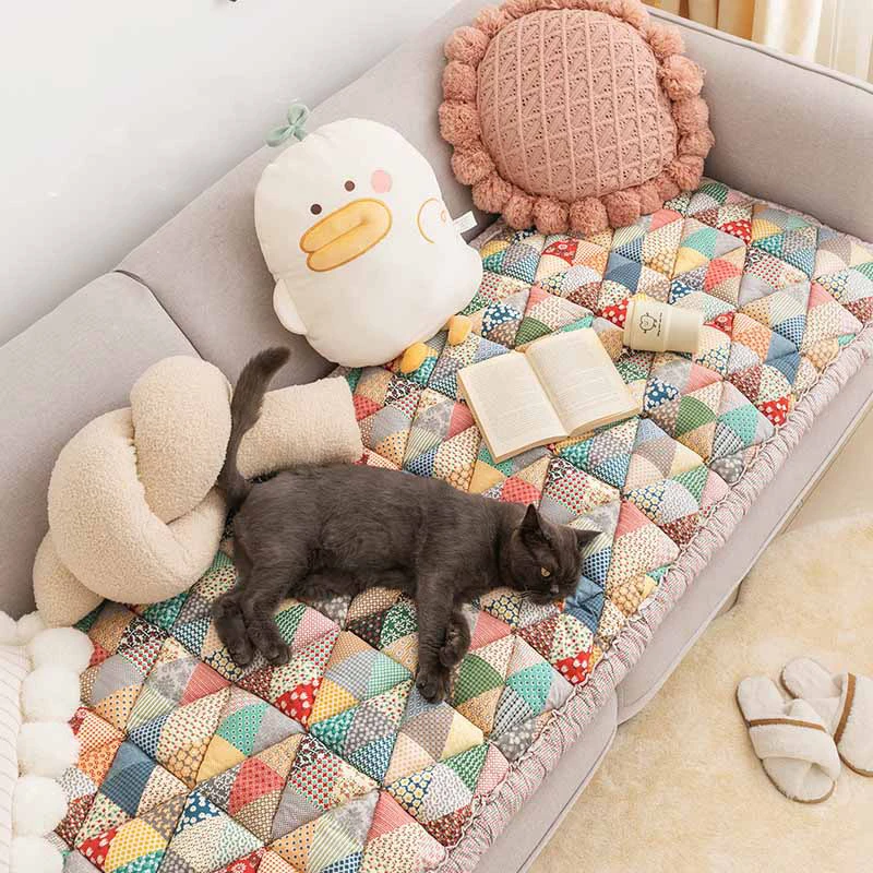 Garden Chic Cotton Protective Couch Cover Cat Bed Mat Pet Sofa Cover Washable Cat Mat Dog Sleeping Bed Cat Products