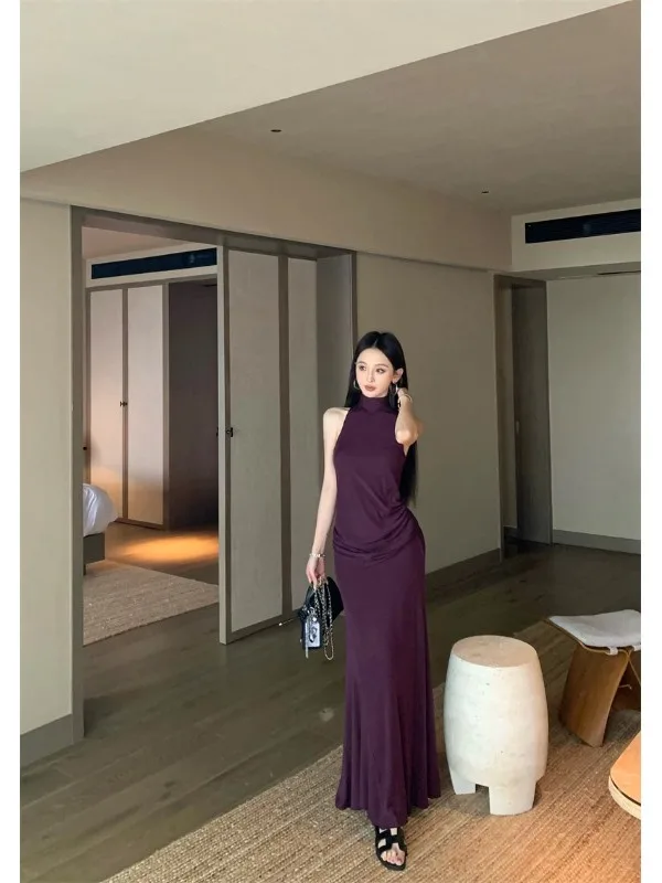 

Elegant Fashionable Women's Two-Piece Set Neck Hanging Vest Top Bodycon Skirt Spring 2026 New Arrival Chinese Brand Tagkita
