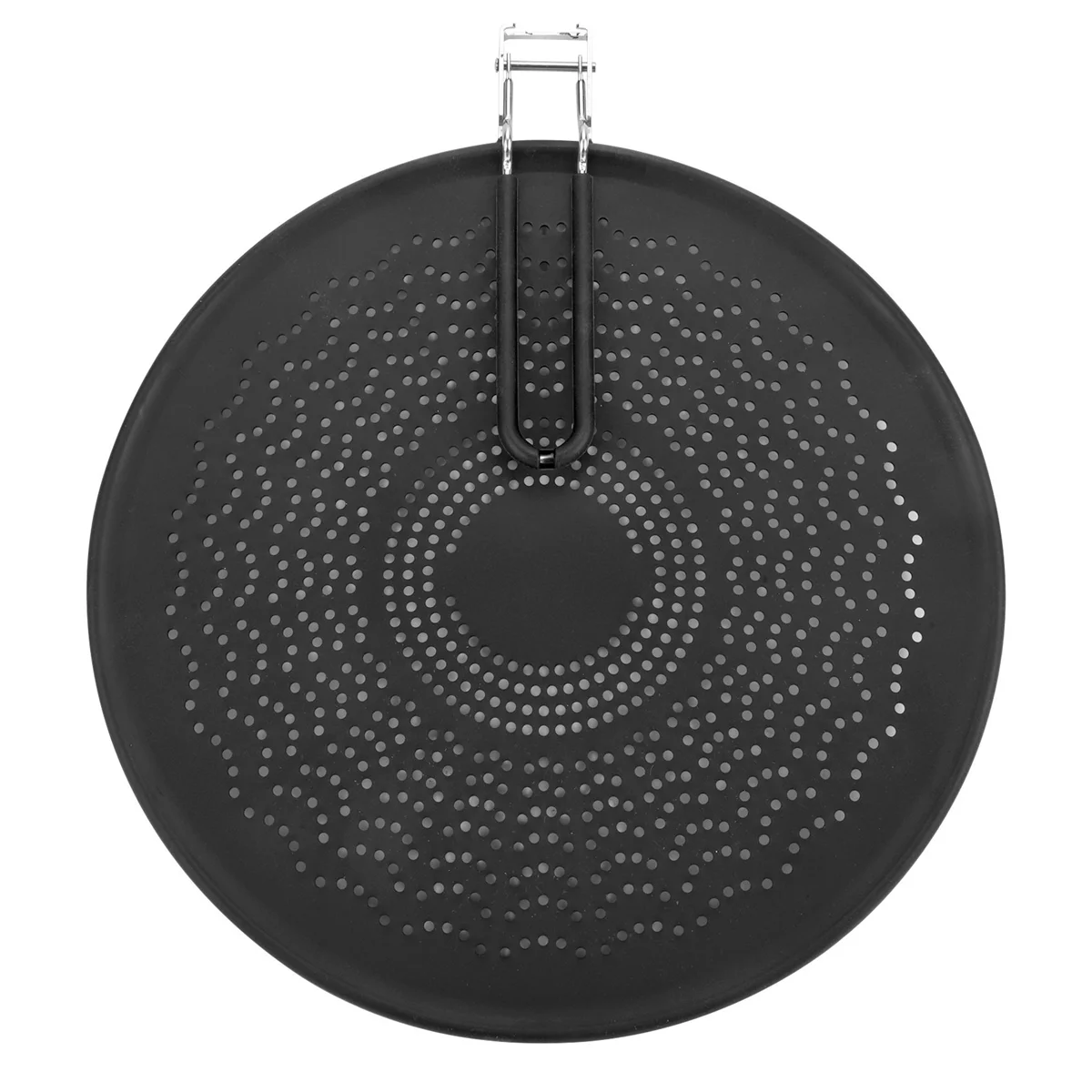 Schermo antispruzzo in Silicone da 13 pollici-coperchio per padella con manico pieghevole, paraspruzzi per olio resistente al calore, isolamento termico nero