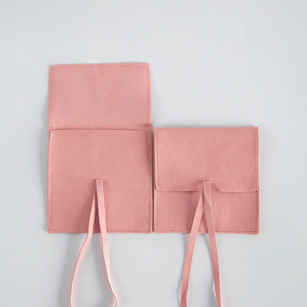 10Pcs Elegant Drawstring Microfiber Envelope Jewelry Storage Pouches