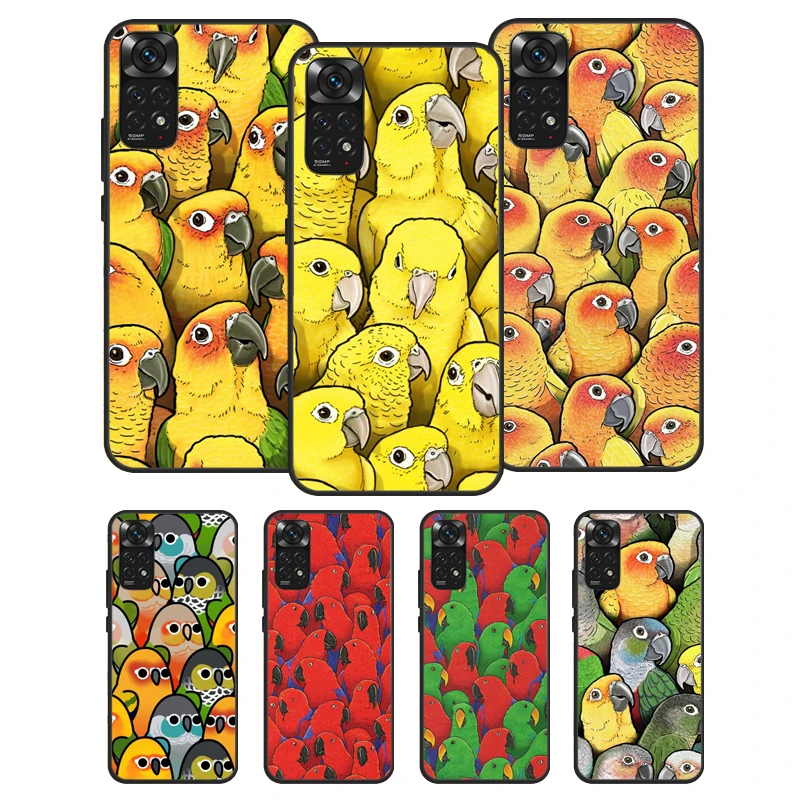 Parrot Posse Phone Case For Xiaomi Redmi Note 11 10 9 Pro Note 10A 10C 10S 9S 8T 9A 9T 9C 7 Soft Cover