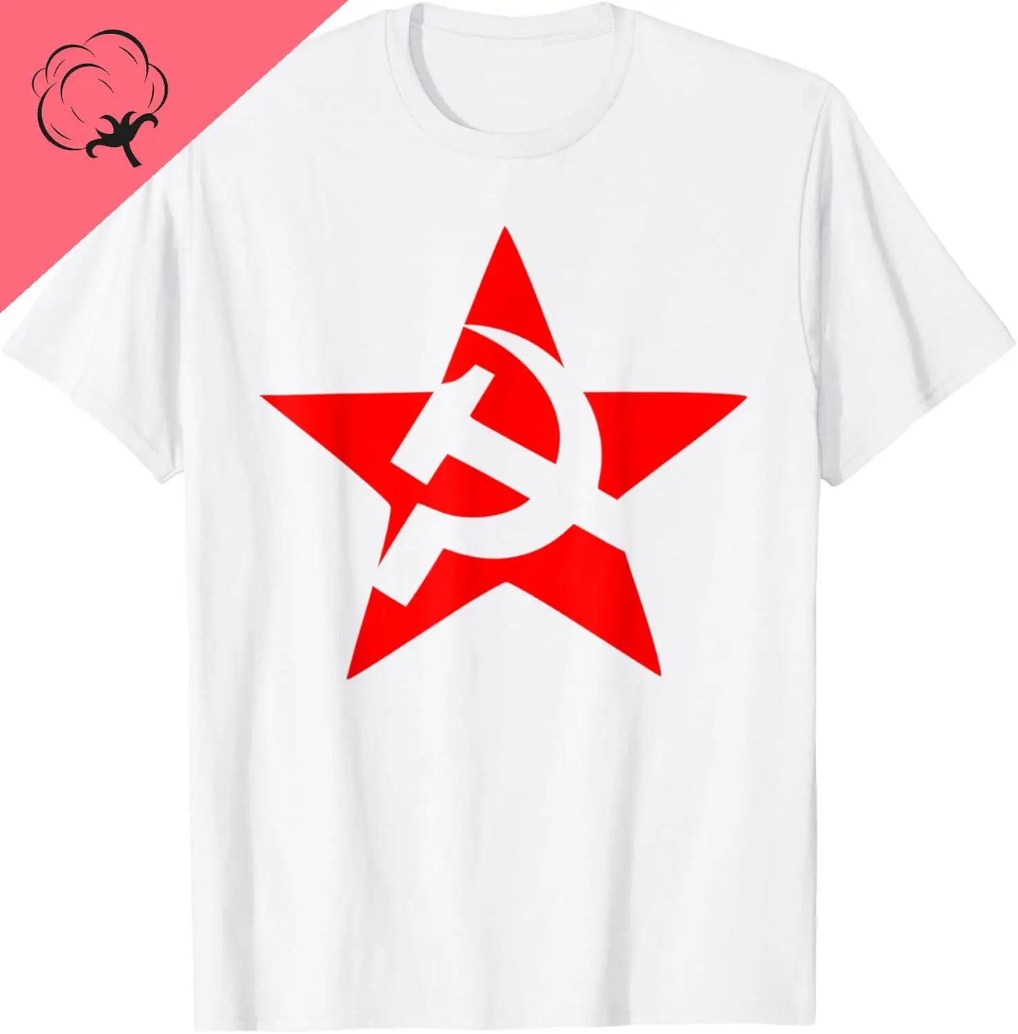 USSR CCCP Hammer Sickle Star T-Shirt Breathable and Comfortable Casual Custom T-Shirt Cotton Tee