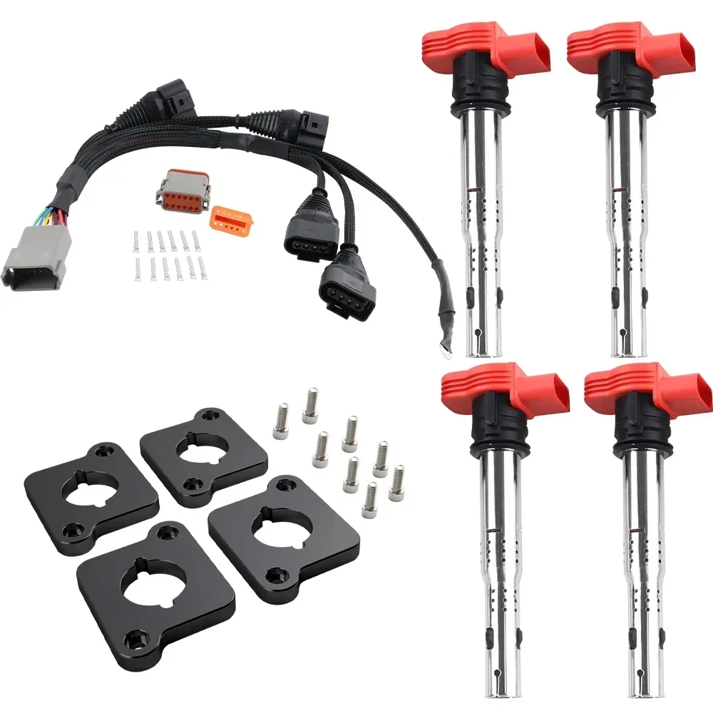 1.8T to 2.0T FSI R8 Ignition Coil Packs Conversion Harness Kit & ICM For Audi A4 VW Passat B5 Golf Jetta 1.8L Turbo