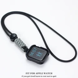 Voor Apple Horloge 41mm 42mm 45mm 46mm 49mm lanyard S10 S9 S8 Ketting koord S7 S6 S5 SE ultra Cover Zakhorloge gevlochten lanyard