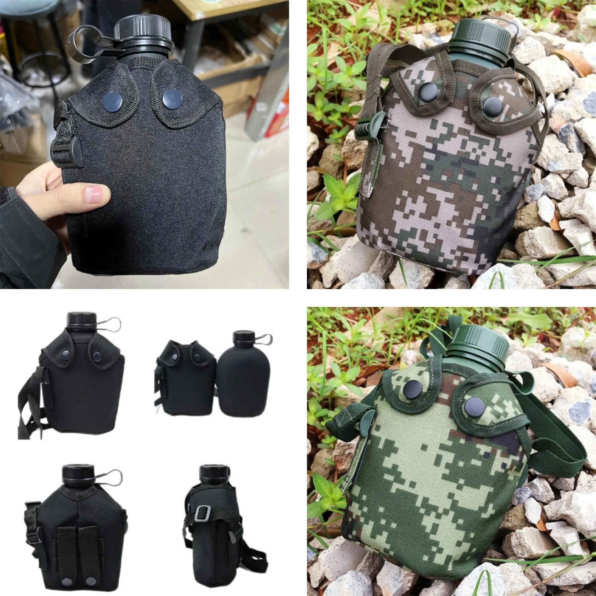 

1L бутылка для воды для спорта на открытом воздухе бутылка для воды для кемпинга с сумкой, бутылка для столовой, бутылка для кемпинга, пешего туризма, выживания, питьевой чайник