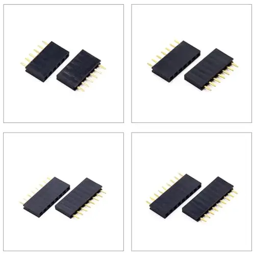 2.54mm Female Pin Header Single Row DIP Connector Kit 2/3/4/5/6/7/8/9/10/12Pin Straight Header Pin (Female-Pin-Single)