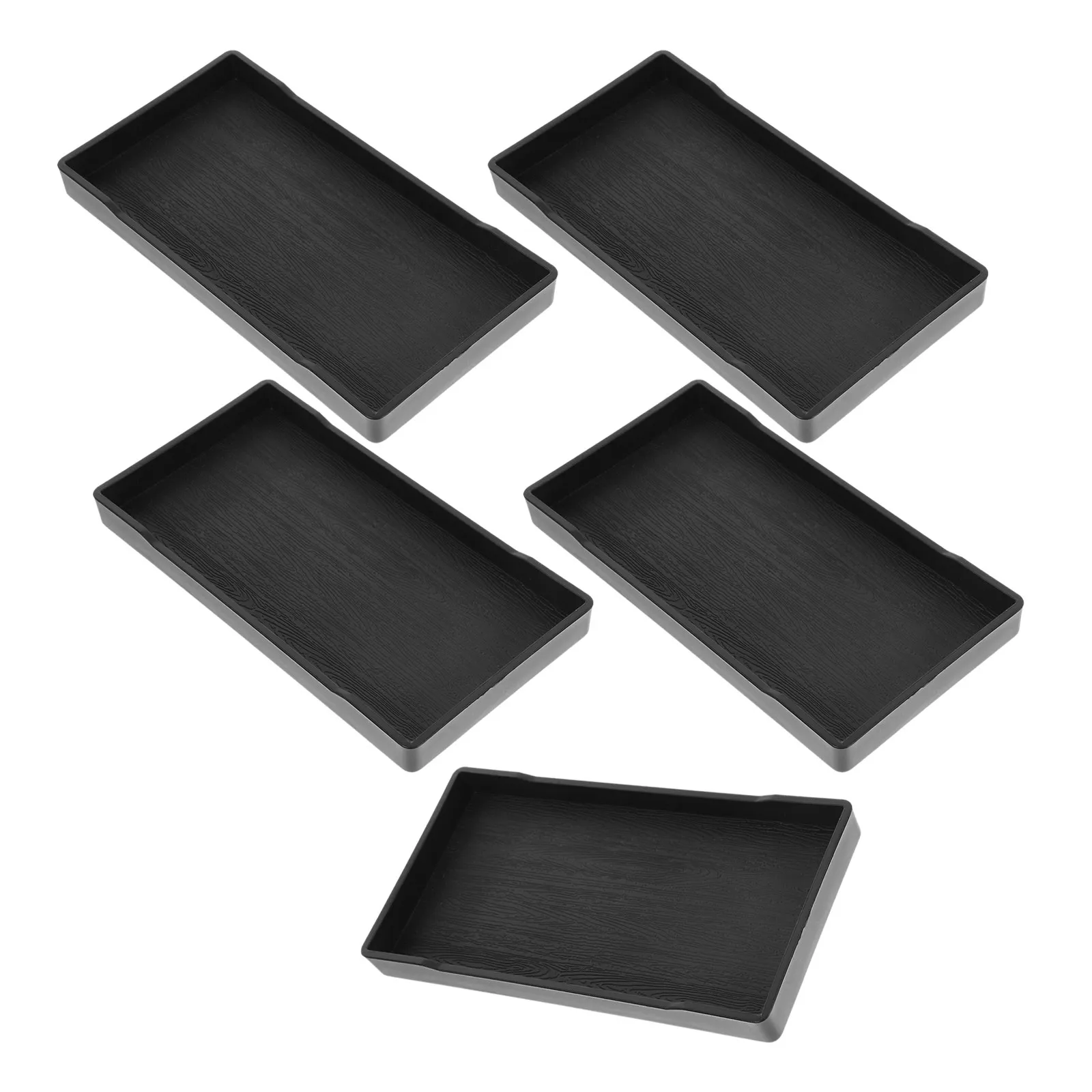 5Pcs Thickened Rectangle Vanity Tray Bathroom Counter Organizer Shatterproof Small Decorative 8x4 Wood Pattern Sink - view 6