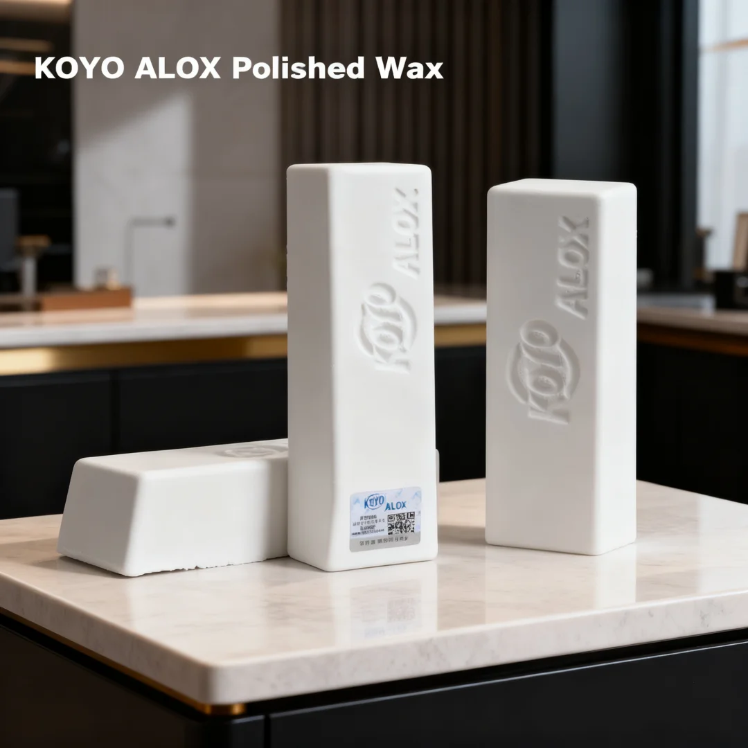 1pcs KOYO ALOX 5# White Oil Wax Polishing Paste for Plastic Stainless Steel Metal Precision Mirror Abrasive Tools 122*46*32mm