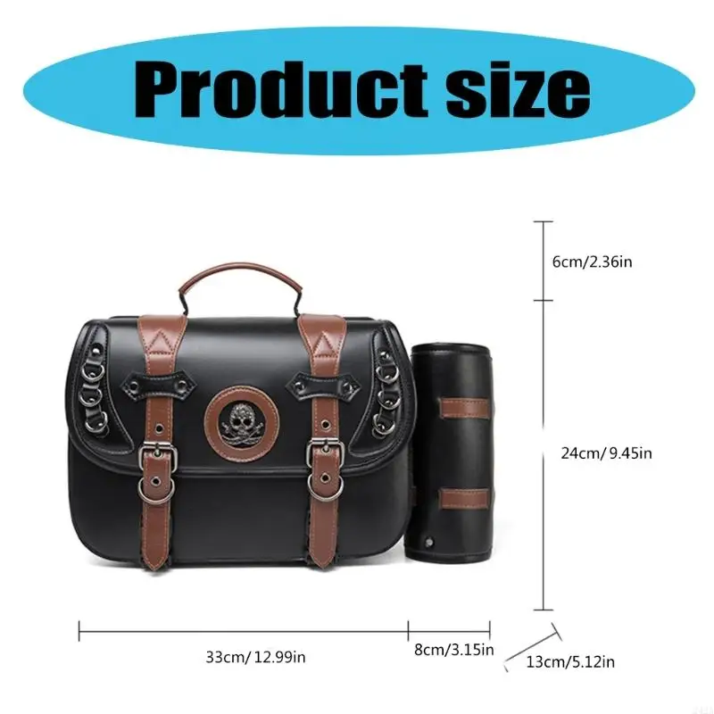 242A Universal Motorcycle Saddlebags Large Capacity Waterproof PU Leather Side Bag