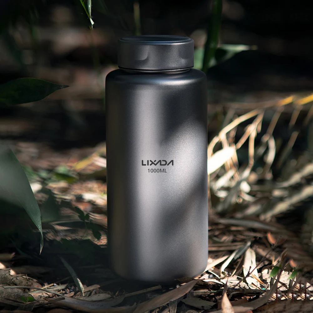 LIXADA 1L Titanium Water Bottle Leak-proof Sport Water Bottle with 750ml Hanging Pot Outdoor Water Cup for Outdoor Camping