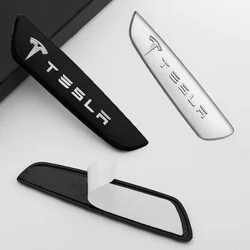 2Pcs 3D Metal Car Body Sticker Trunk Decorative Badge Emblem Decal Accessories For Tesla Model 3 Y S X 2021 Roadster Cybertruck