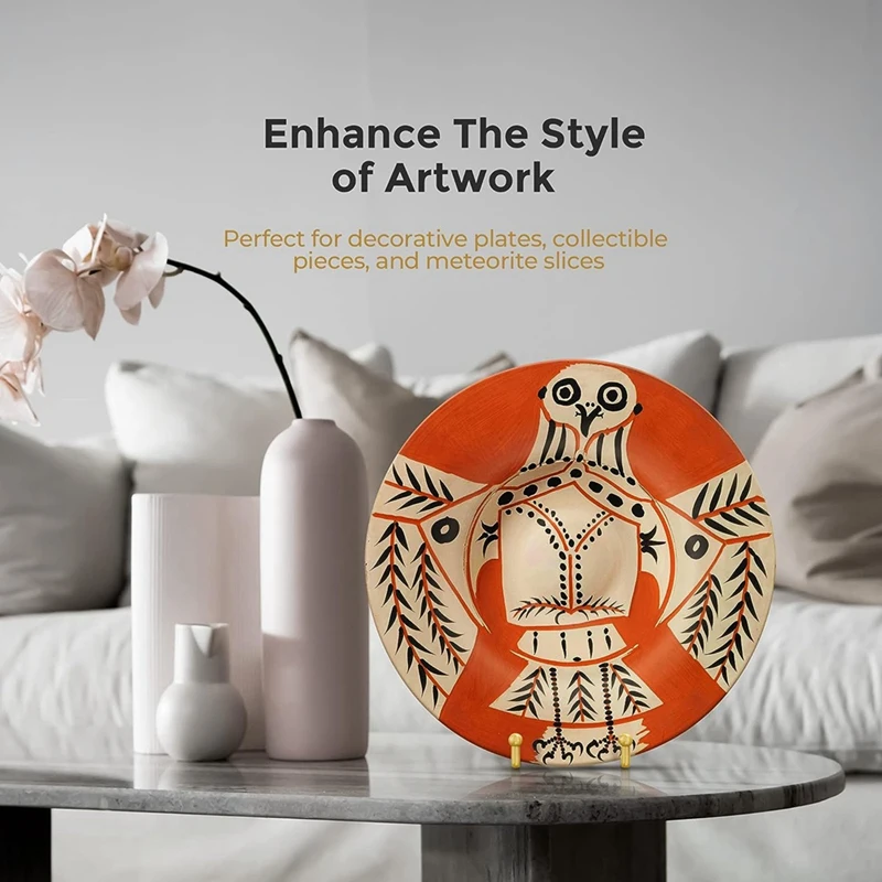 ABWR-Plattenständer für die Präsentation – 6-Zoll-Plattenhalter-Ausstellungsständer + Metallrahmenhalterständer für dekorative Platten, Foto-Staffelei