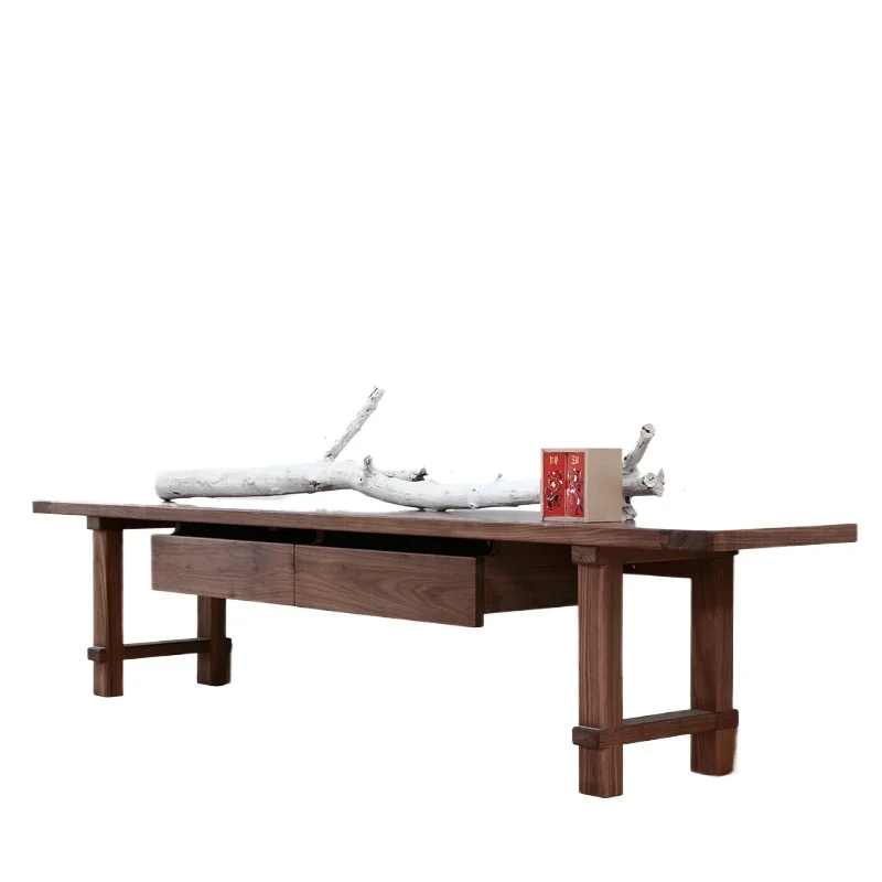 

Black walnut TV cabinet, audio-visual simple video cabinet, solid wood furniture