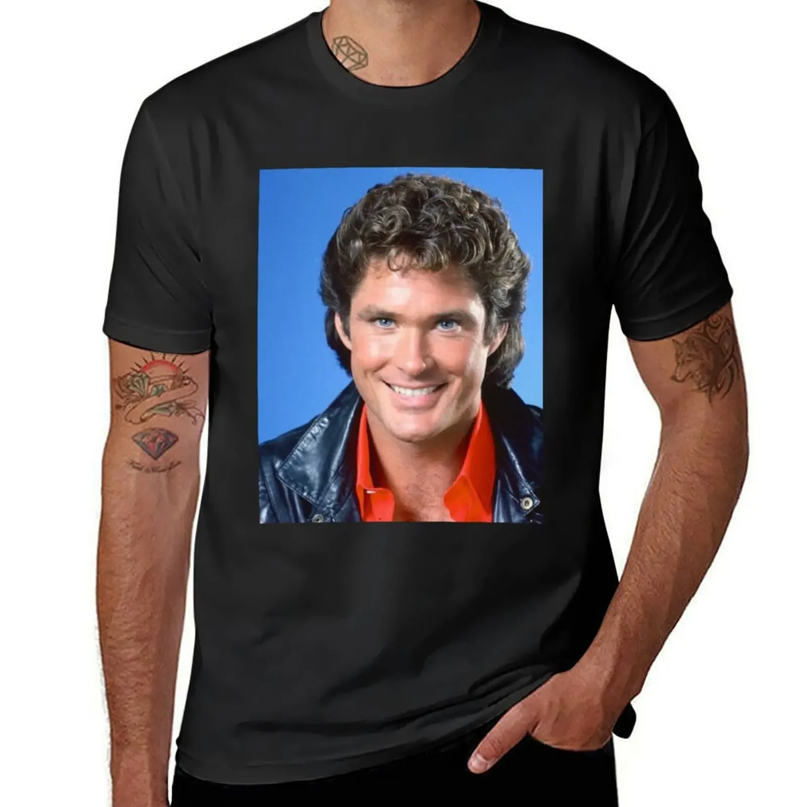 

David Hasselhof T-Shirt vintage anime shirt oversizeds graphic shirts men clothing