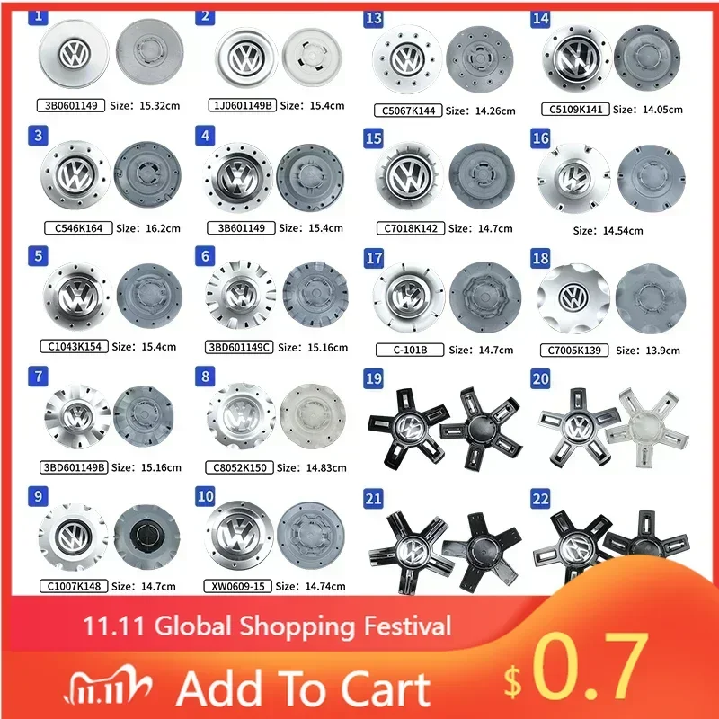 

Новые 4 шт. колпачки-заглушки для дисков с логотипом Volkswagen (VW) 3B0601149 1J0601149B C546K164 3B601149 C1043K154 3B