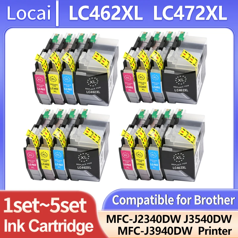 High capacity LC462 LC462XL LC472XL 472 Compatible Ink Cartridge For Brother MFC-J2340DW MFC-J3540DW MFC-J3940DW printer Ink