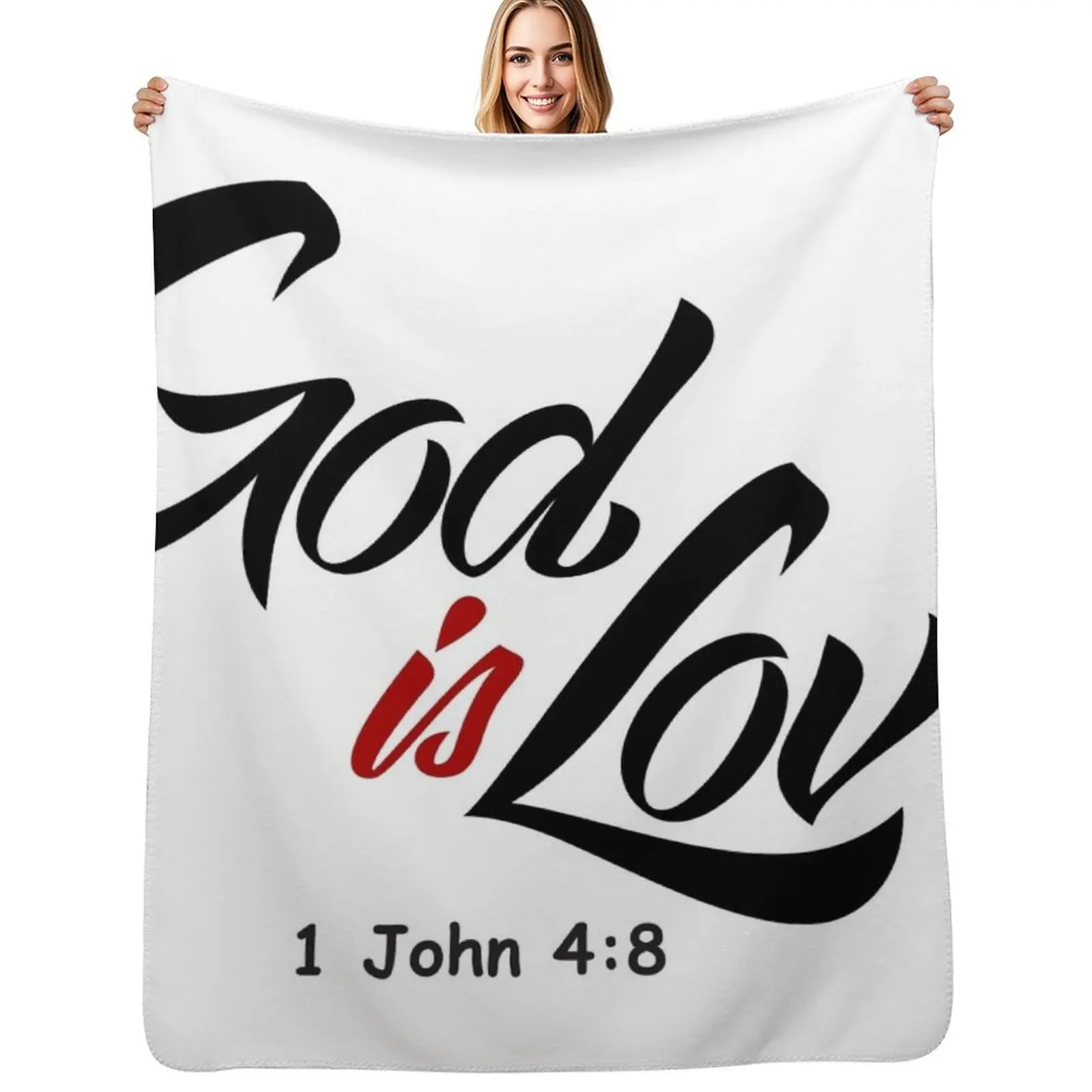 God Is Love 1 John 4:8 Throw Blanket Warm Plush Fuzzy Blanket for Living Room