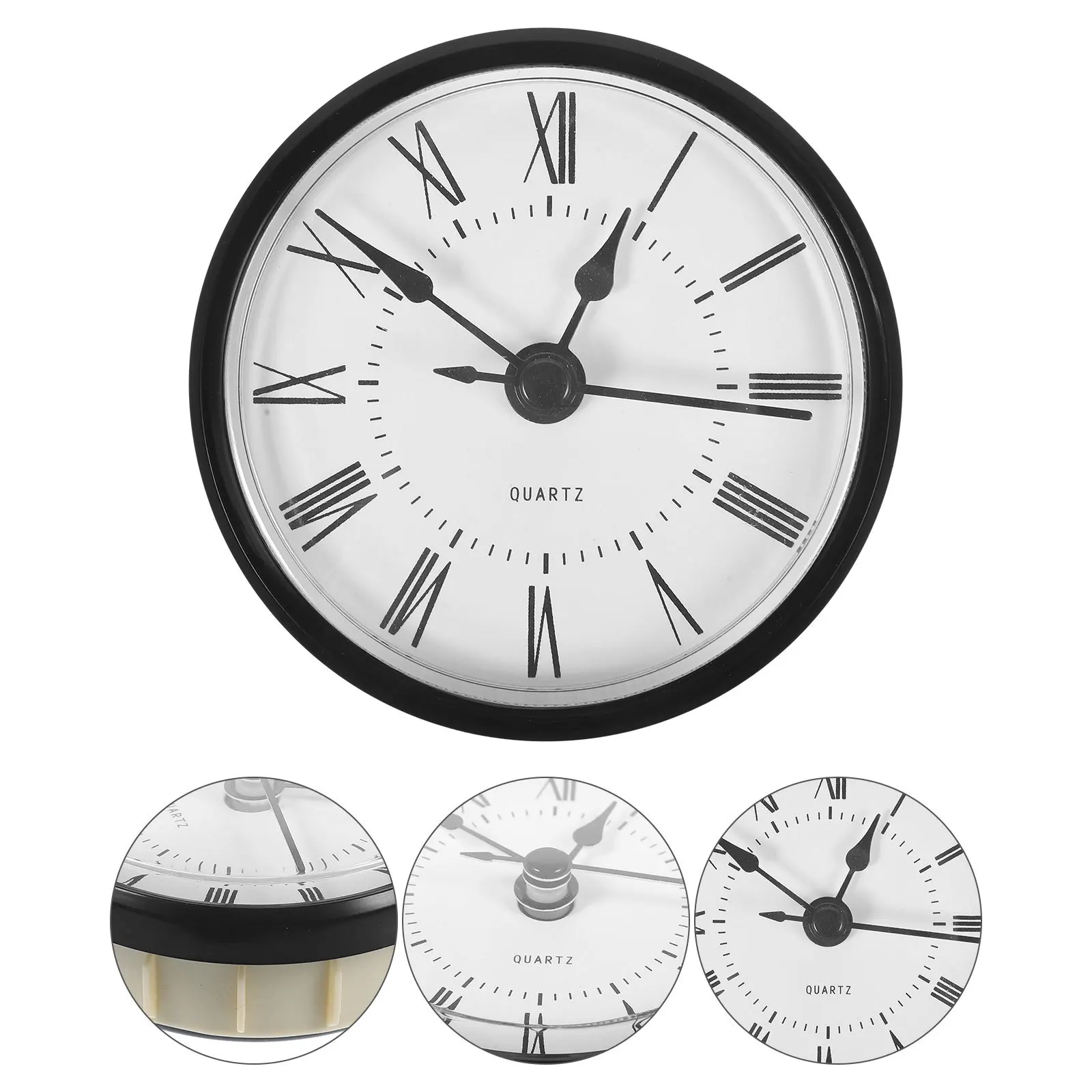 

Quartz Clock Insert 70Mm Round Dial Roman Numeral Design for Craft Projects Wall Clock Replacement Supplies Vintage Decor