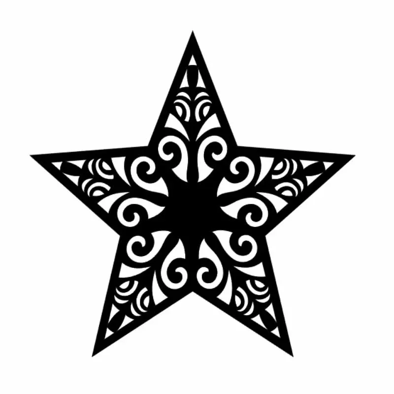 Car Stickers Personalized Creative Stickers Design Retro Five-pointed Star Car Decoration Waterproof and Sunscreen PVC 15*15cm