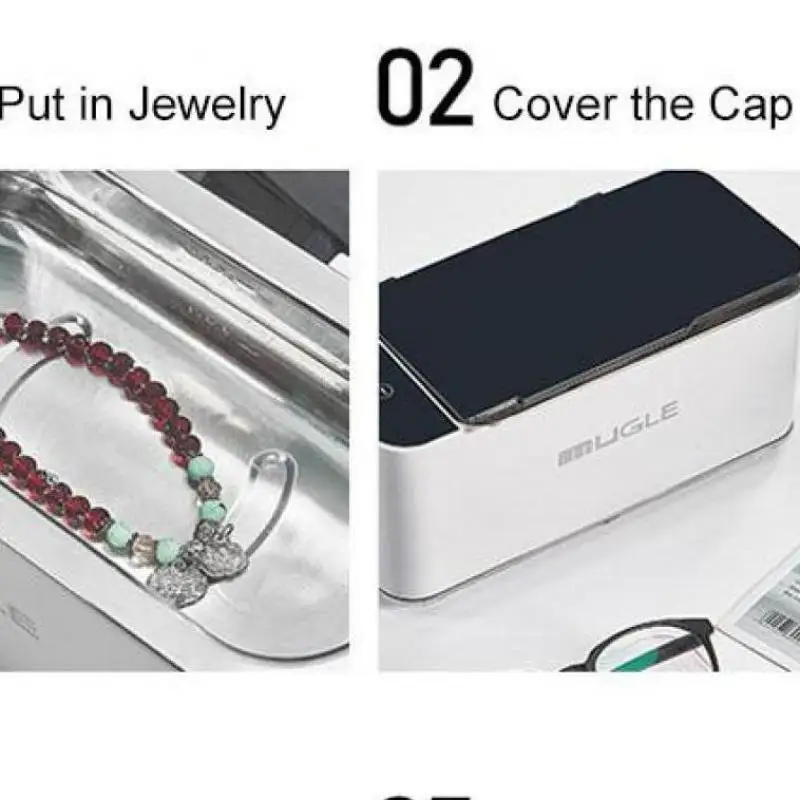 Ultrasonic Cleaner For Jewelry Glasses Circuit Board Watches Denture Teeth Razor Cleaning Washing Ring Jewelry Cleaner G664