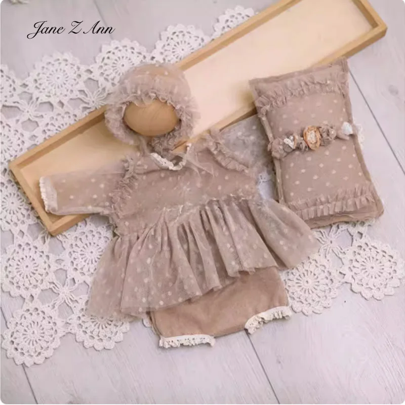 Newborn dress photography clothing baby girl multi-colors twins photo studio clothing pillow dress hat set