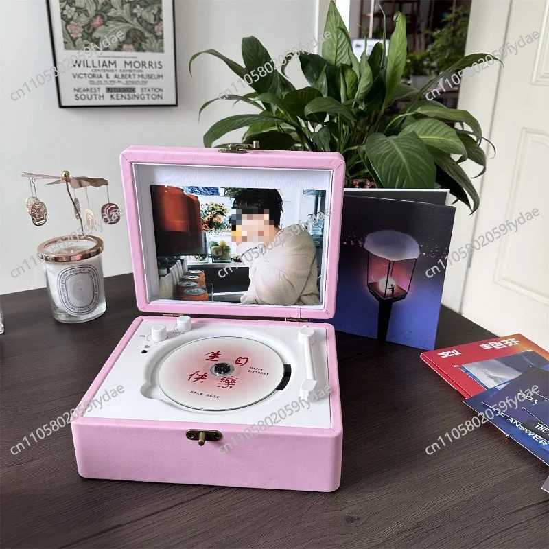 

Портативный CD-плеер для дома с динамиком, ретро Bluetooth-колонка, подарок на день рождения