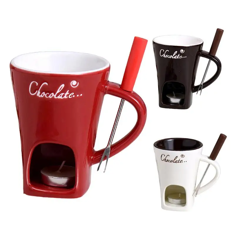 Fondue Pots Fondue Mug Chocolate Melting Cup Coffee Cup Butter Melt Pot for Dessert Home Anniversary Birthday Cooking Appliances