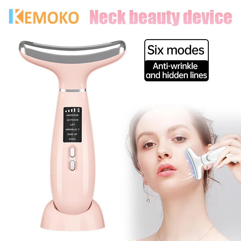 

Neck Face Lifting Massager Hot & Cooling EMS Facial Double Chin Remover Anti-Wrinkle LED Light Therapy Skin Tighten Anti Wrinkle