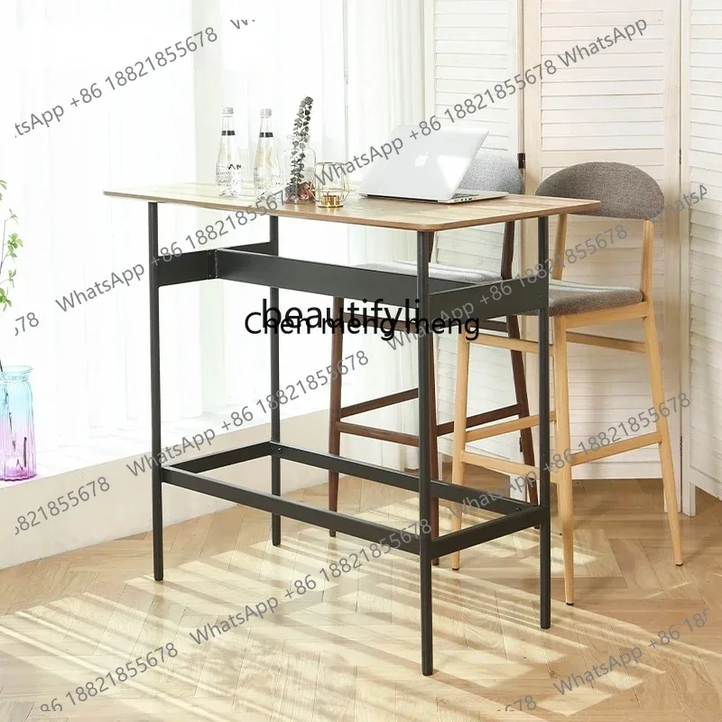 LHY26 ss zq Modern Household Small Apartment Bar Table Bar Counter Iron Rectangular Table