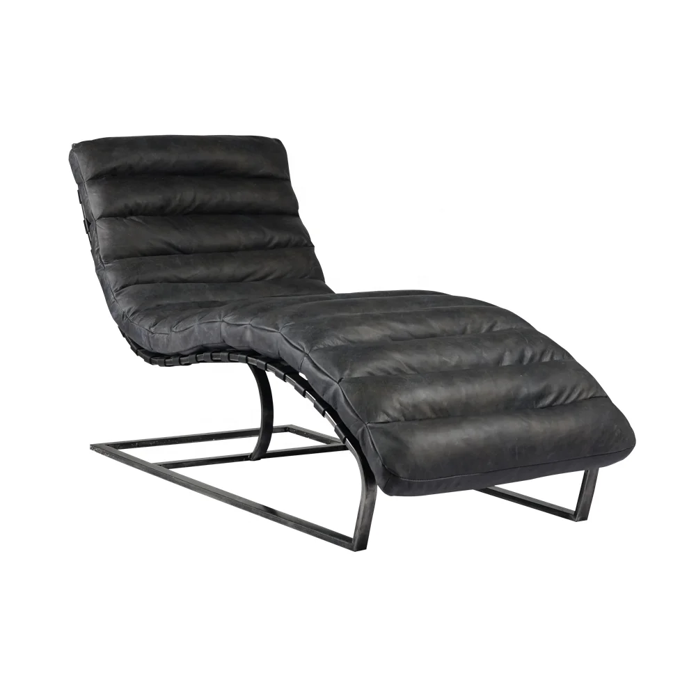 

Винтажный кожаный шезлонг по индивидуальному заказу, диван из нержавеющей стали, каркас для гостиной, кушетка, удобный одиночный диван для отдыха