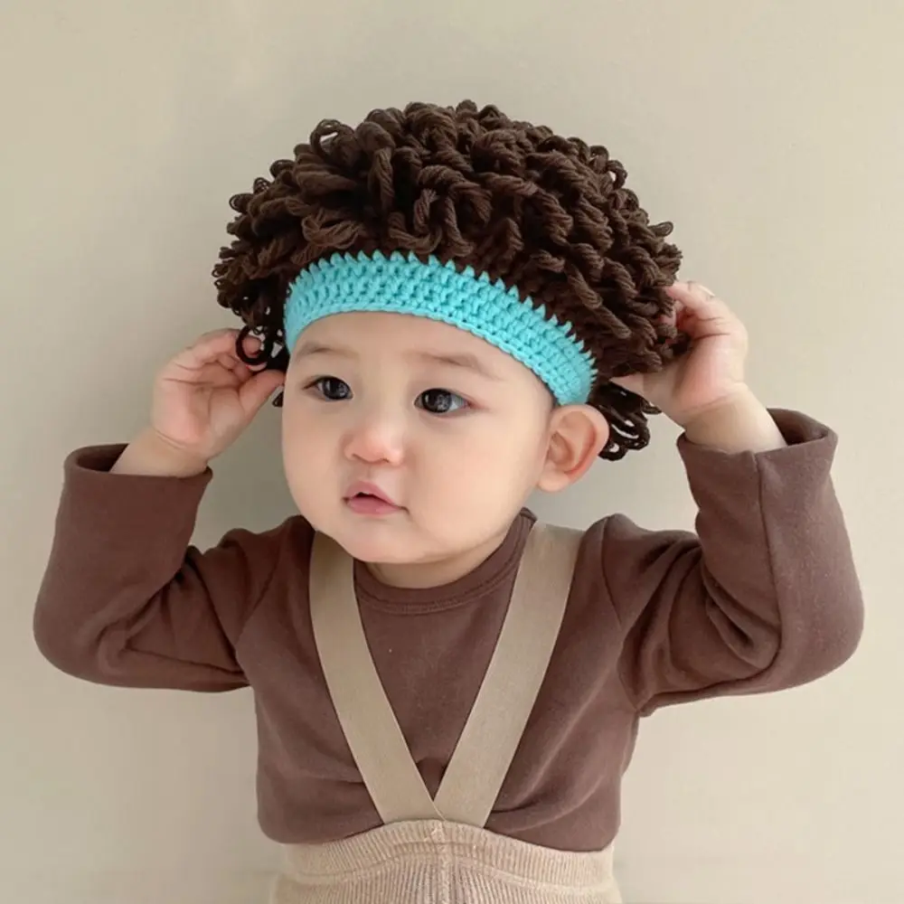 Lovely Cute Kid Beanies Photography Props Headwear Gift Sweet Mad Scientist Hat Toddler Wig Hat Afro-hair Hat Dreadlocks Hat