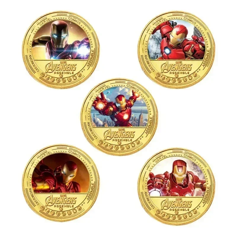 

Marvel The Avengers Cartoon Souvenir Coin Anime Action Figures Iron Man Hulk Thor Commemorative Coin Kid Birthday Christmas Gift