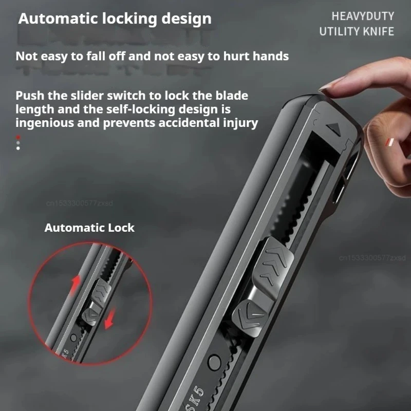 Youpin الثقيلة سكّين متعدّد الاستخدامات المحمولة كبيرة سميكة خلفية القاطع المفاجئة شفرات القاطع قطع أداة اللوازم المكتبية #3