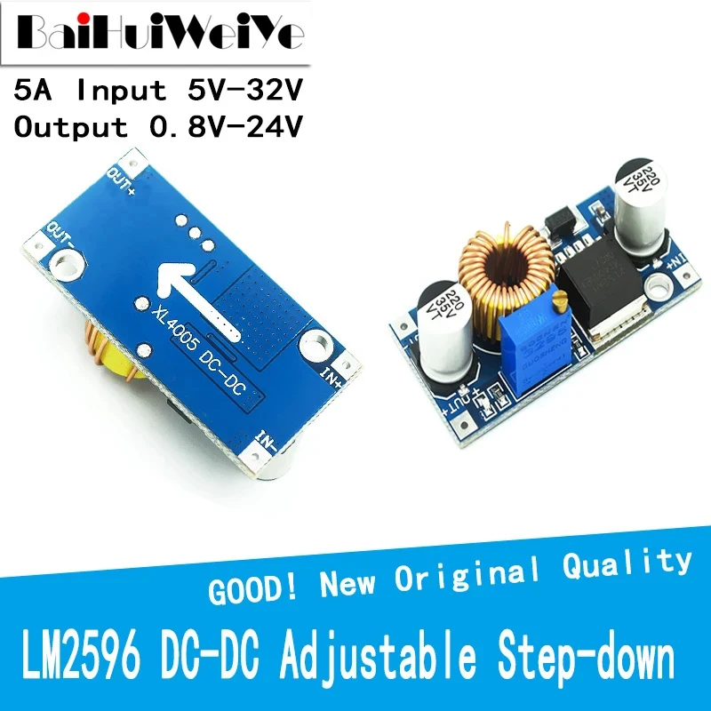 1PCS 5A DC-DC Adjustable Step-Down Power Module High-power XL4005 High-Efficiency Stabilized Vehicle Power Supply