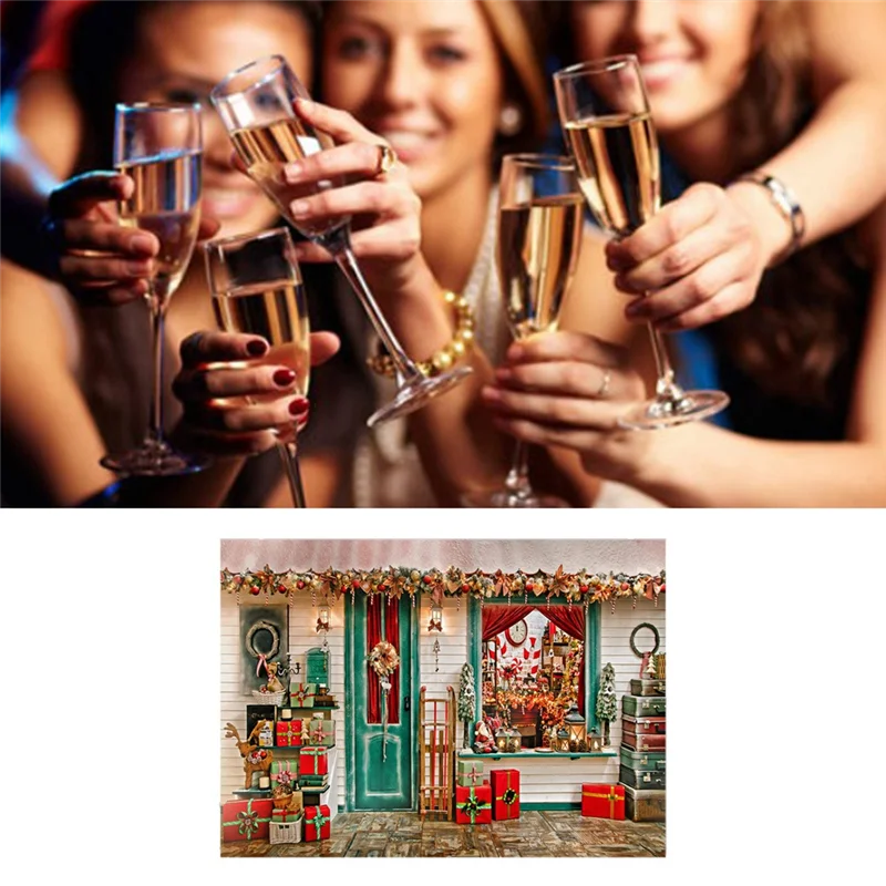 

210X150cm Christmas Background Cloth Snowflake Party Decor Holiday Children Photography Background Cloth, I Durable Easy Install