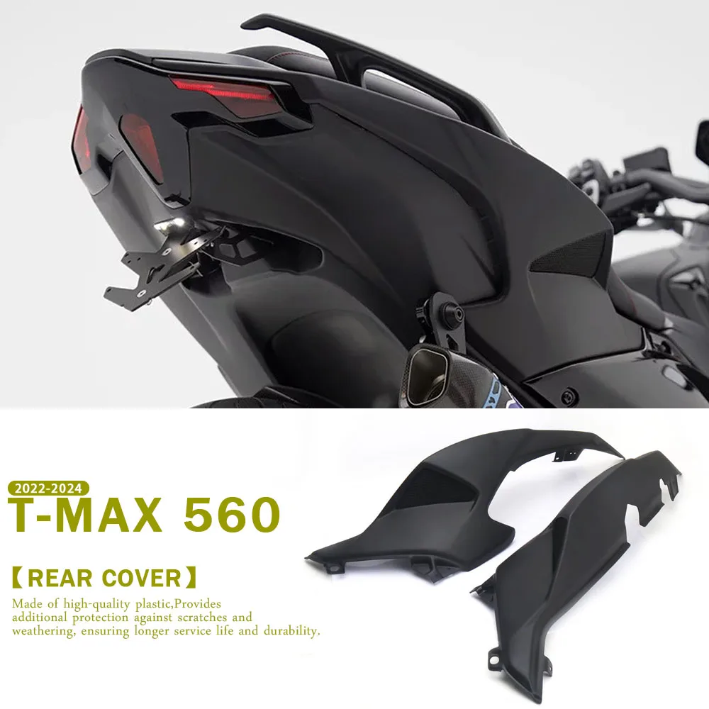 TMAX560 2022 2023 2024 Motorcycle Rear Side Cover Breathable Decorative Protector Panel Kit Black For YAMAHA T-MAX 560 T-MAX560