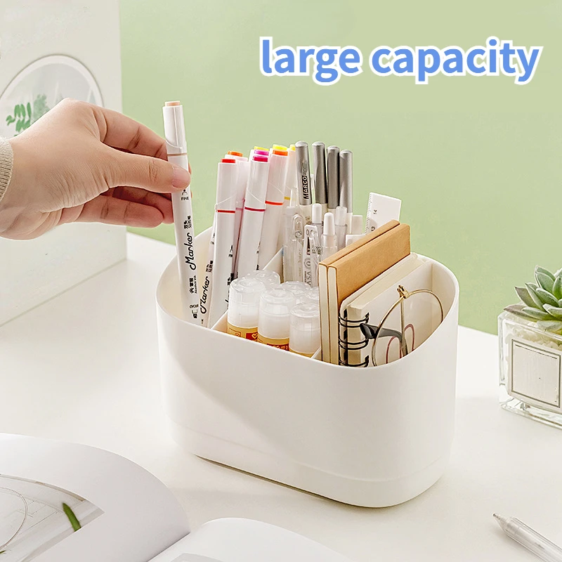 

Simplicity Desktop Pen Holder Large-capacity Stationery Storage Box Pencil Holder Desk Cosmetics Storage Box Organizer