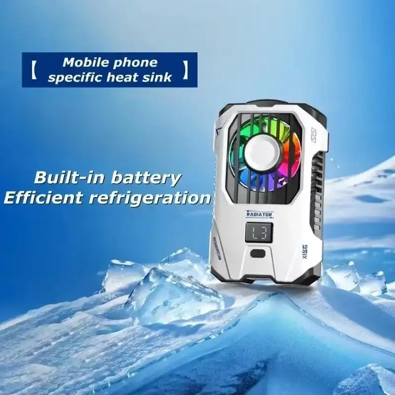 Kipas Pendingin Radiator Pendingin Ponsel Klip Belakang Semikonduktor Dukungan 3 Gigi Dudukan Tripod Streaming Langsung Game Baterai Isi Ulang