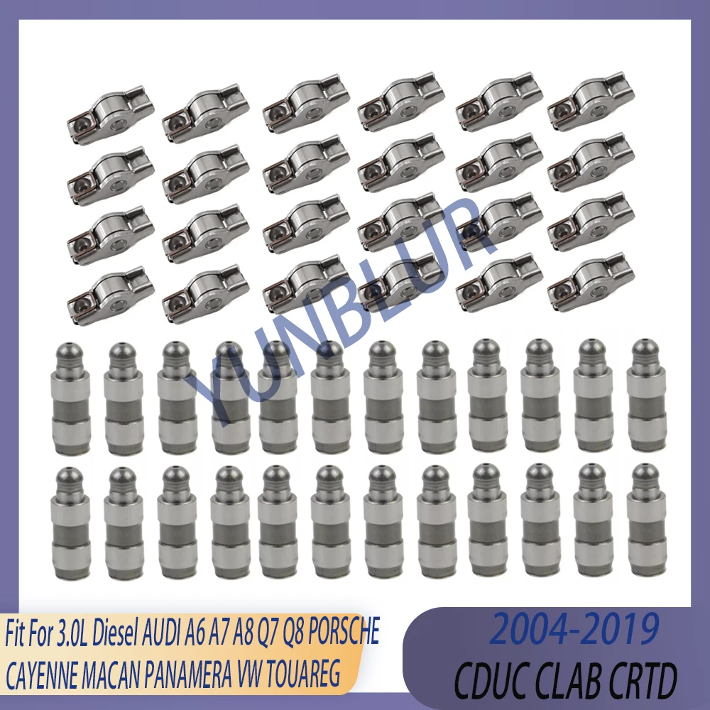 

24x Valve Lifter 24x Rocker Arm Kit Fit 3.0 L T Diesel 04-19 For AUDI A5 A6 A7 Q5 Q7 PORSCHE CAYENNE MACAN PANAMERA VW TOUAREG