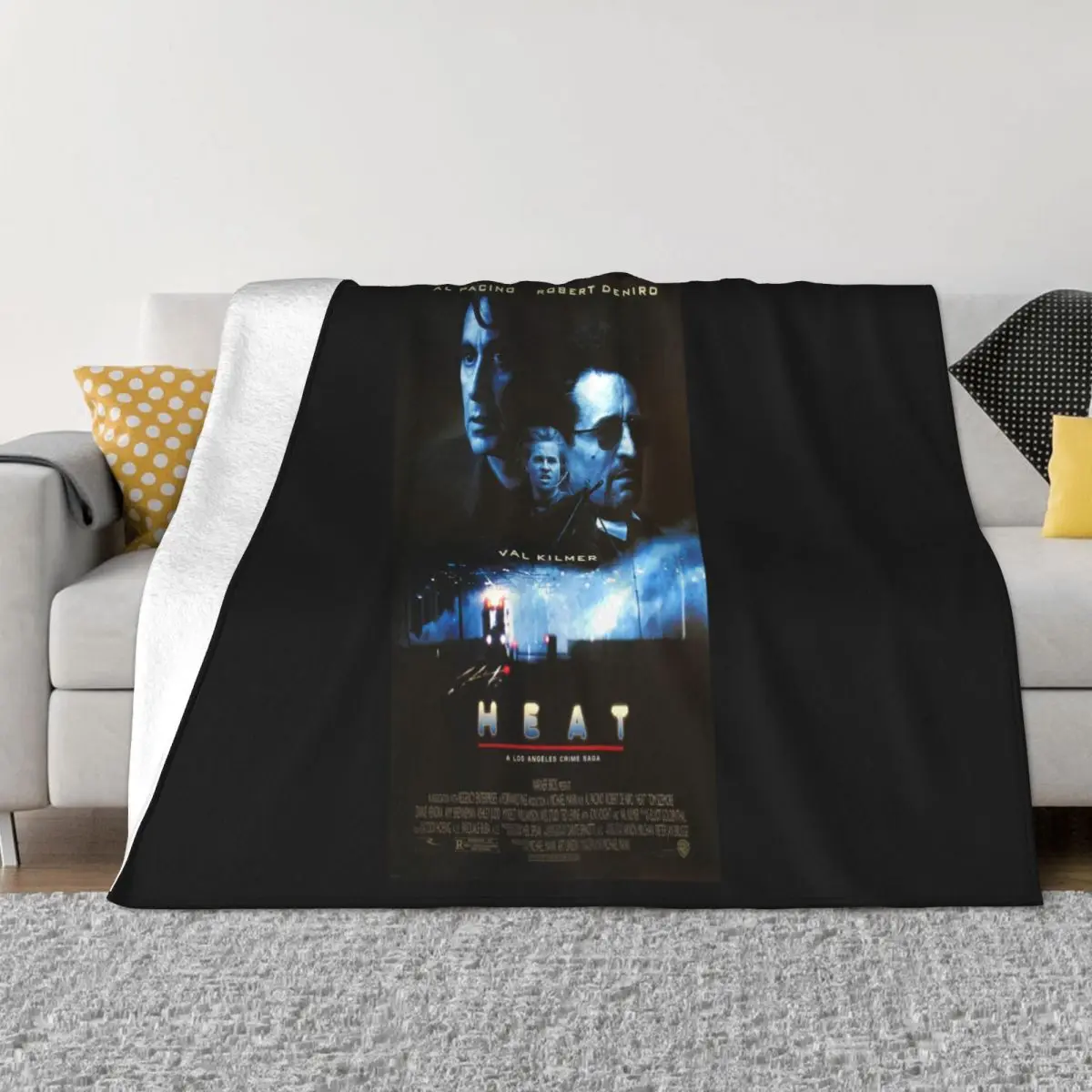 Cult Classic Movie Heat Al Pacino Robert De Niro Movie Poster Black Interested Pictures Normal Goth Throw Blanket