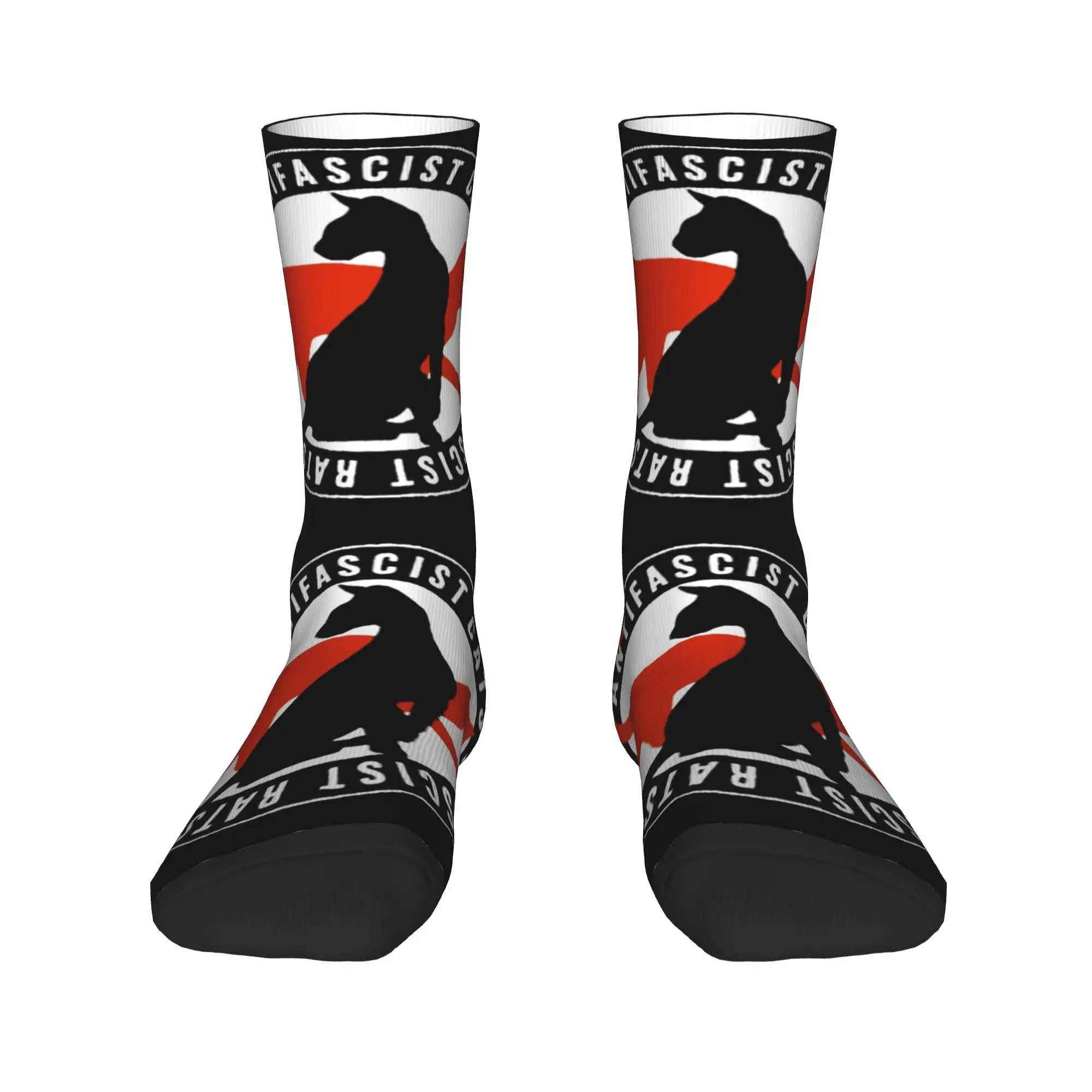 

Funny Antifascist Cats Against Fascist Rats Socks Men Women Warm 3D Printing Sports Basketball Socks