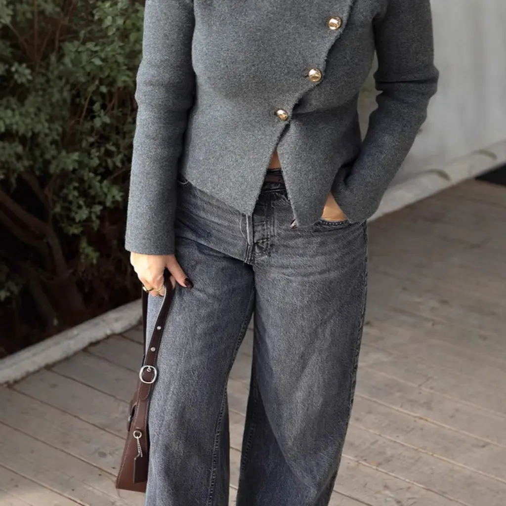 

Spring Women's Buttoned Long-Sleeved Jacket Comfortable Casual Top European And American Style Fashion