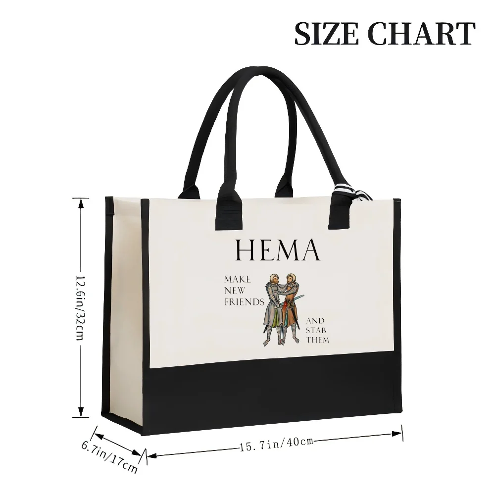 HEMA 2026 جديد وصول موضة عملية واسعة قابلة لإعادة الاستخدام حمل حقيبة نمط طباعة 2 لهجة الثقيلة حقيبة كتف كبيرة لجميع Da