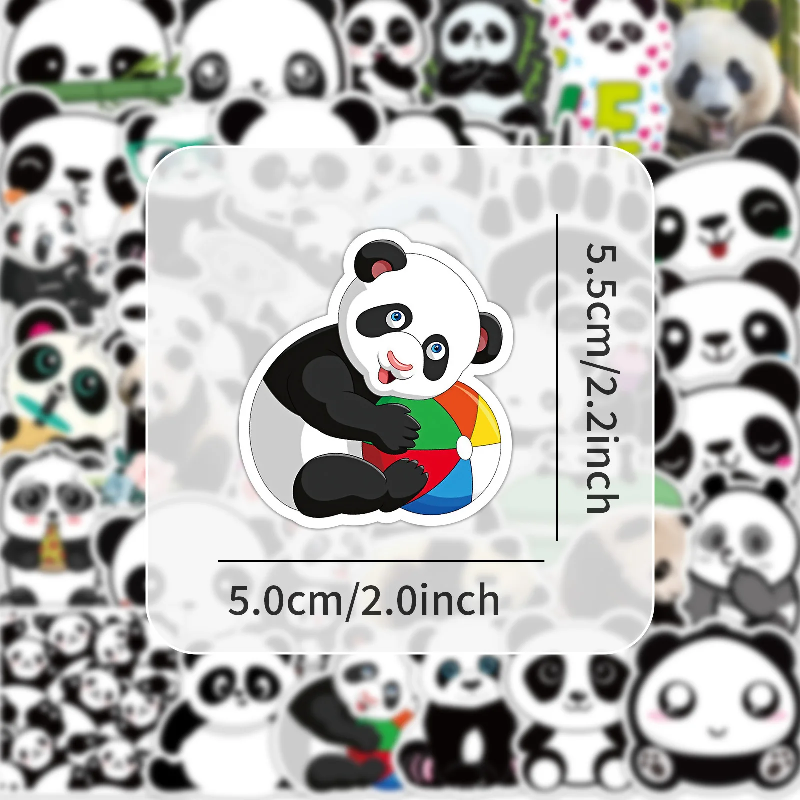

50PCS Cute Ccartoon Panda Sticker Creative DIY Graffiti Water Cup Notebook Desk Skateboard Decoration Toy Gift Sticker