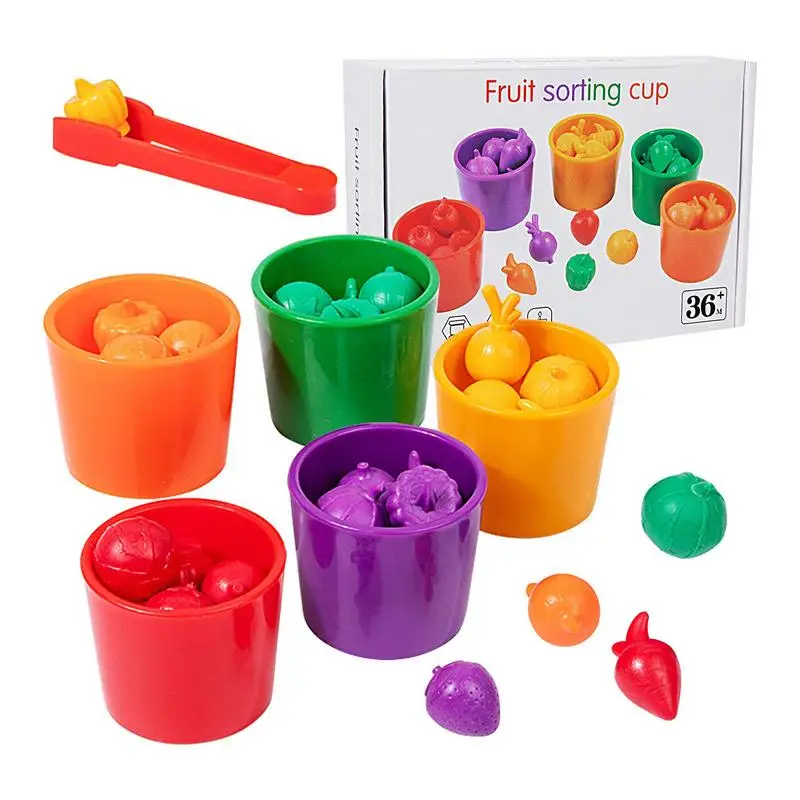 

Fruit And Vegetable Color Sorting Toys Early Educational Game For Kids Preschool Learning Color Matching Sensory Games