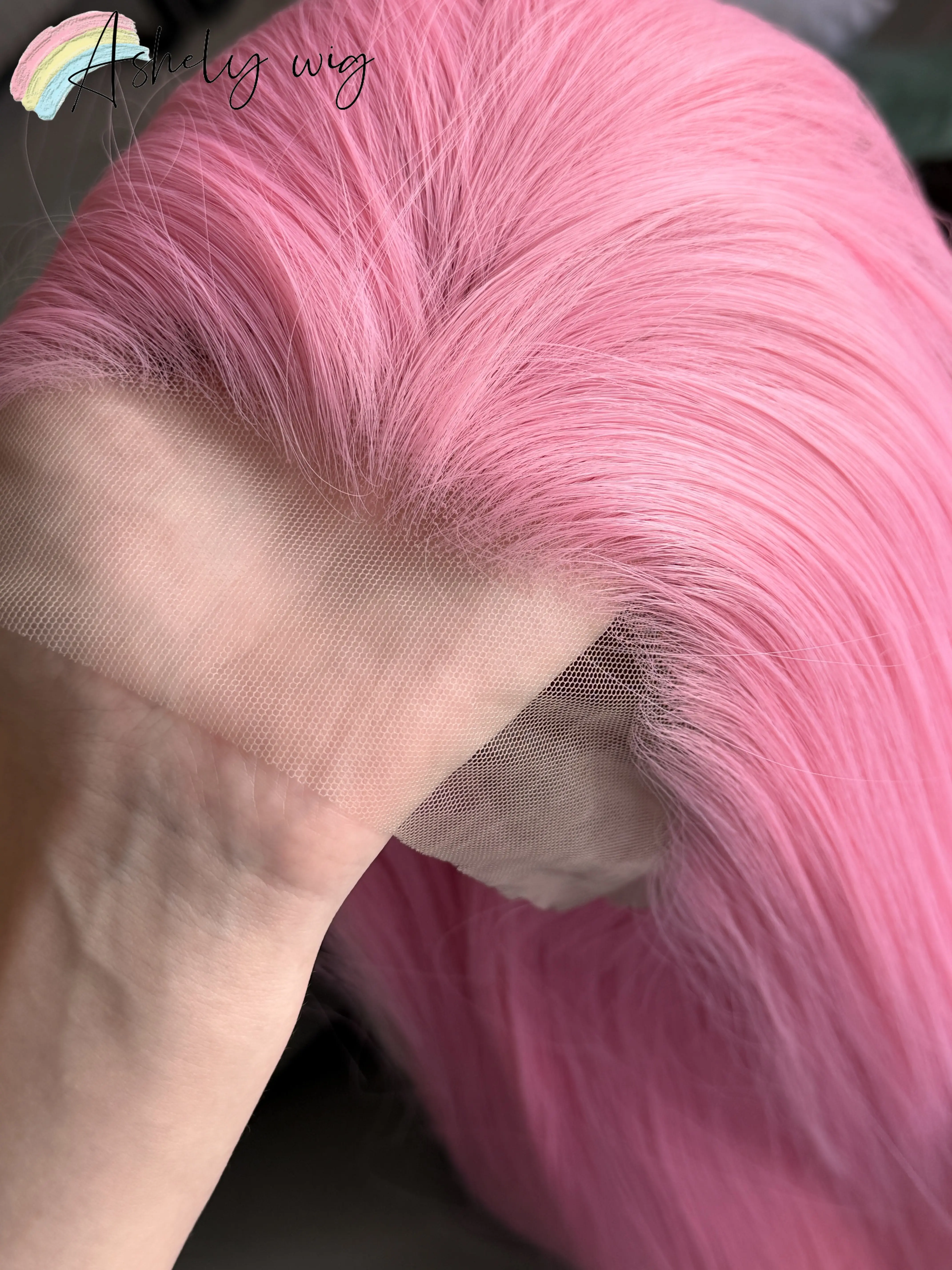 13x4 Lace Front Wig for Women Strawberry Pink Light Pink Cosplay 26inch Long Straight High Quality Synthetic Lace Wigs Lolita