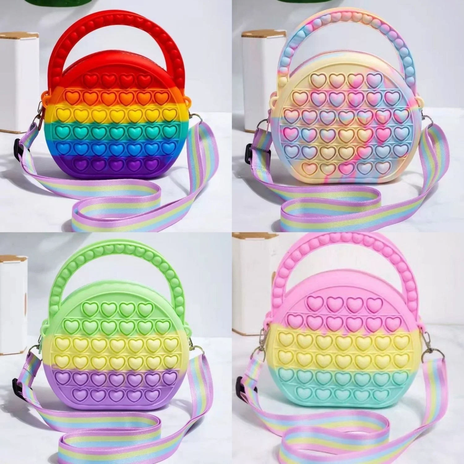

Stress Relief Silicone Jelly Rainbow Coin Purse Cute Small Bag Children's Pressing Joy Bag Soft Squishy Toy Coin Purse